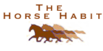 The Horse Habit logo featuring running horses in brown and beige tones.