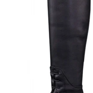 Elegant black riding boot for equestrian performance and style.