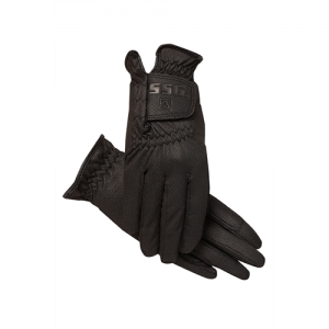 Black Kool Skin Open Air Glove designed for horse riding and outdoor activities.
