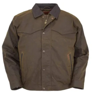 Oilskin Trailblazer jacket for men, durable waterproof outdoor wear, ideal for riding and outdoor ac.