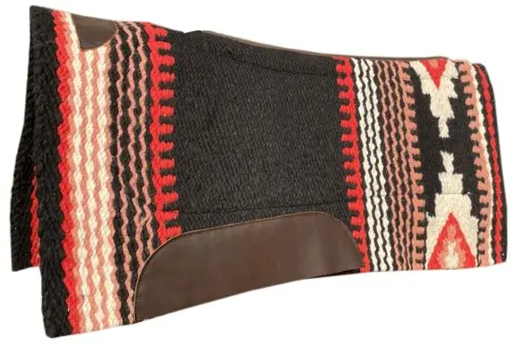 Comfortable wool horse saddle pad with traditional woven design for optimal fit and support.