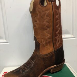 Cowboy boot with detailed stitching, leather sole, and classic Western style.