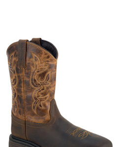Classic Old West cowboy boot with detailed leather design.