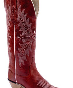 Vintage Western cowboy boot with floral embroidery.