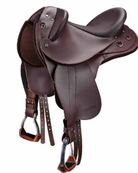 Equestrian saddle for comfortable riding and training sessions.