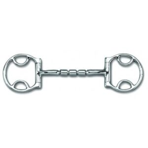MYLER WESTERN 2-1/2 INCH DEE with 2 HOOKS, SWEET IRON MULLEN TRIPLE BARREL SNAFFLE (MB32-3) COPPER INLAY MOUTH, 5 INCH
