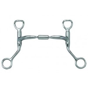 MYLER 5 INCH HBT SHANK with SWEET IRON COMFORT SNAFFLE WIDE BARREL (MB02) COPPER INLAY MOUTH, 5 INCH