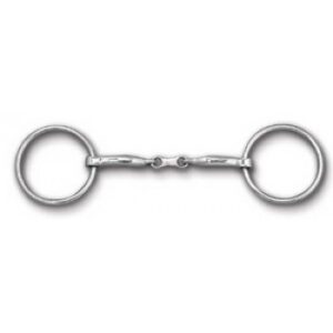 MYLER LOOSE RING with STAINLESS STEEL FRENCH LINK SNAFFLE (MB10) MOUTH, 5-1/2 INCH