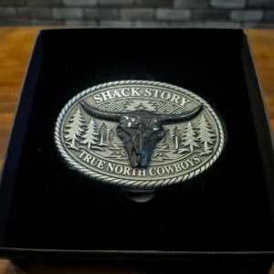 Shack Story Belt Buckle Sliver & Black