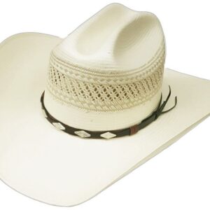 Modestone High Quality Traditional Bangora Rodeo Straw Cowboy Hat 2 Tone
