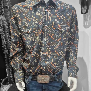 Shack Story| Western Aztec Shirt | Navy | Men
